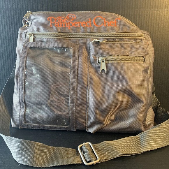 The Pampered Chef Handbags - Pampered Chef Cross-Body Messenger Bag Grey Consultant
